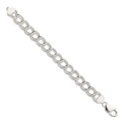 Sterling Silver Double Link Charm Bracelet – view 2