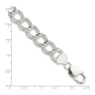 Sterling Silver Double Link Charm Bracelet – view 3