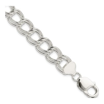Sterling Silver Double Link Charm Bracelet