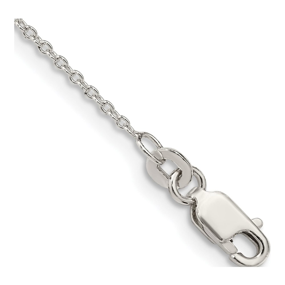 10 Inch Sterling Silver 1.25mm Cable Chain Anklet with Lobster Clasp