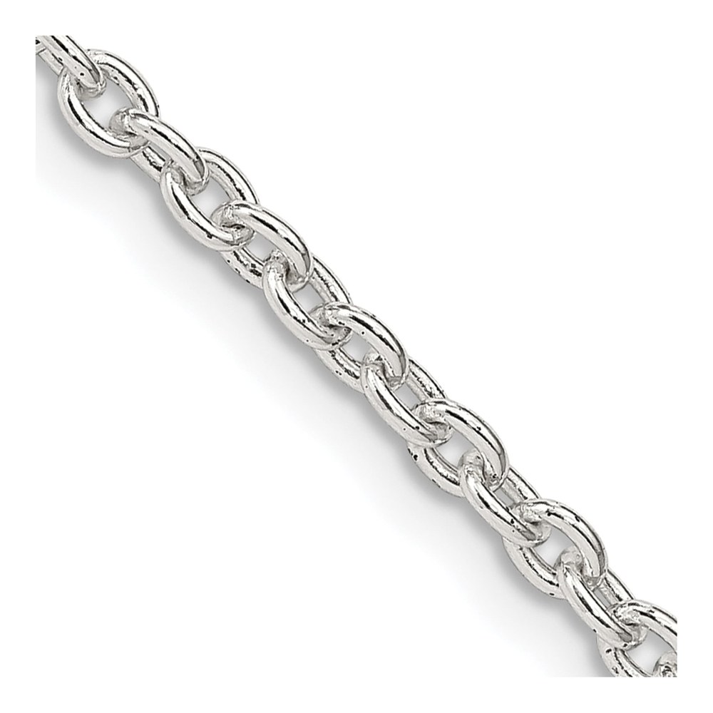 24 Inch Sterling Silver 2.75mm Cable Chain Necklace with Lobster Clasp