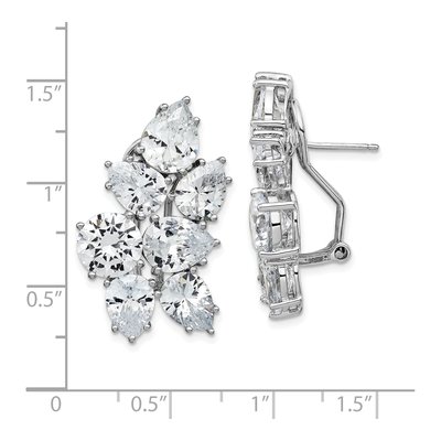Sterling Silver CZ Cluster Dangle Earrings – view 5
