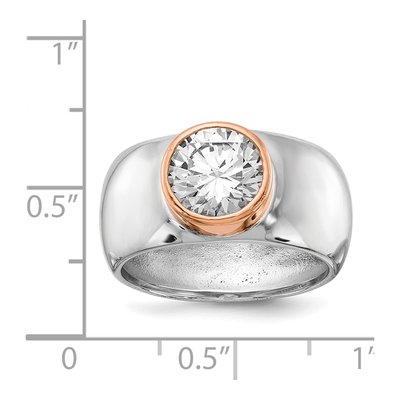 Rose Gold-Plated Sterling Silver CZ Bezel Ring – view 7