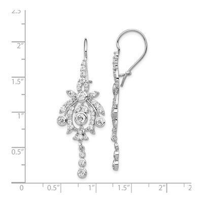 Sterling Silver CZ Dangle Earrings – view 5