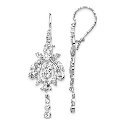 Sterling Silver CZ Dangle Earrings