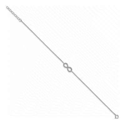 Sterling Silver CZ Infinity Bracelet – view 2
