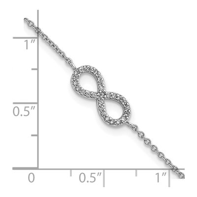 Sterling Silver CZ Infinity Bracelet – view 3