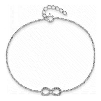 Sterling Silver CZ Infinity Bracelet – view 4
