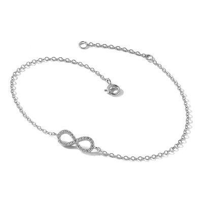 Sterling Silver CZ Infinity Bracelet – view 5