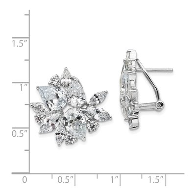 Sterling Silver CZ Cluster Stud Earrings – view 5