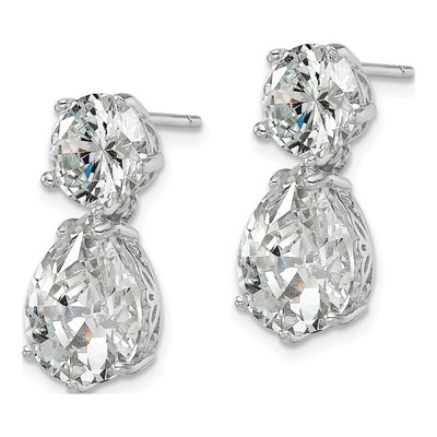 Sterling Silver CZ Dangle Earrings – view 3