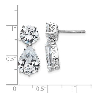 Sterling Silver CZ Dangle Earrings – view 5