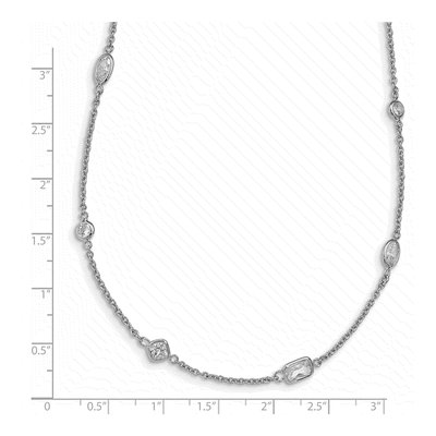 Sterling Silver CZ Station Necklace – view 4