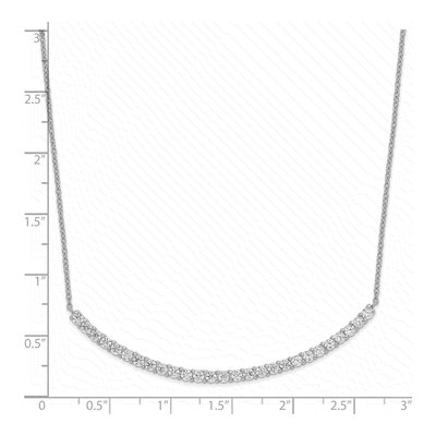 Sterling Silver CZ Curved Bar Necklace – view 4