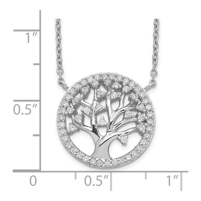 Sterling Silver CZ Tree of Life Pendant Necklace – view 3