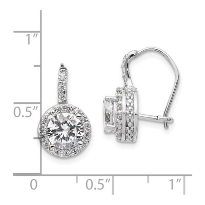 Sterling Silver CZ Halo Dangle Earrings – view 5
