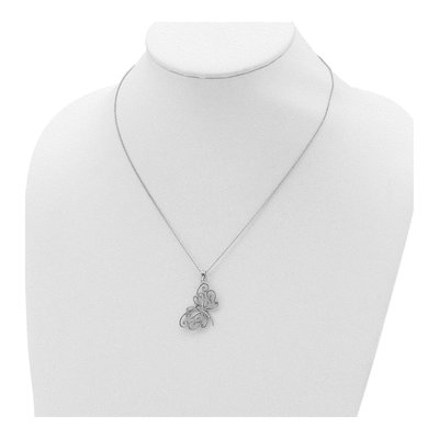 Sterling Silver CZ Butterfly Pendant Necklace – view 5
