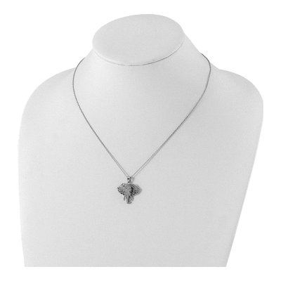 Sterling Silver CZ Filigree Elephant Pendant Necklace – view 4