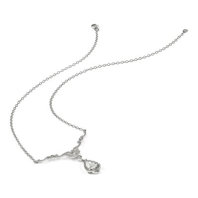 Sterling Silver CZ Teardrop Necklace – view 6