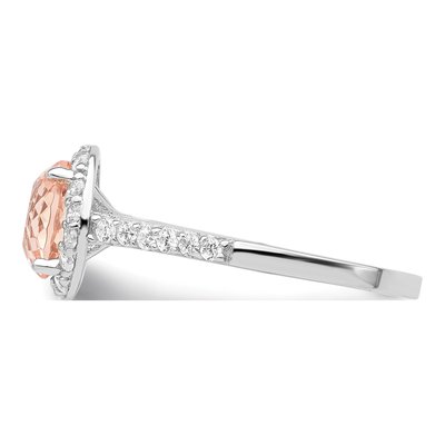 Sterling Silver CZ Halo Ring – view 4