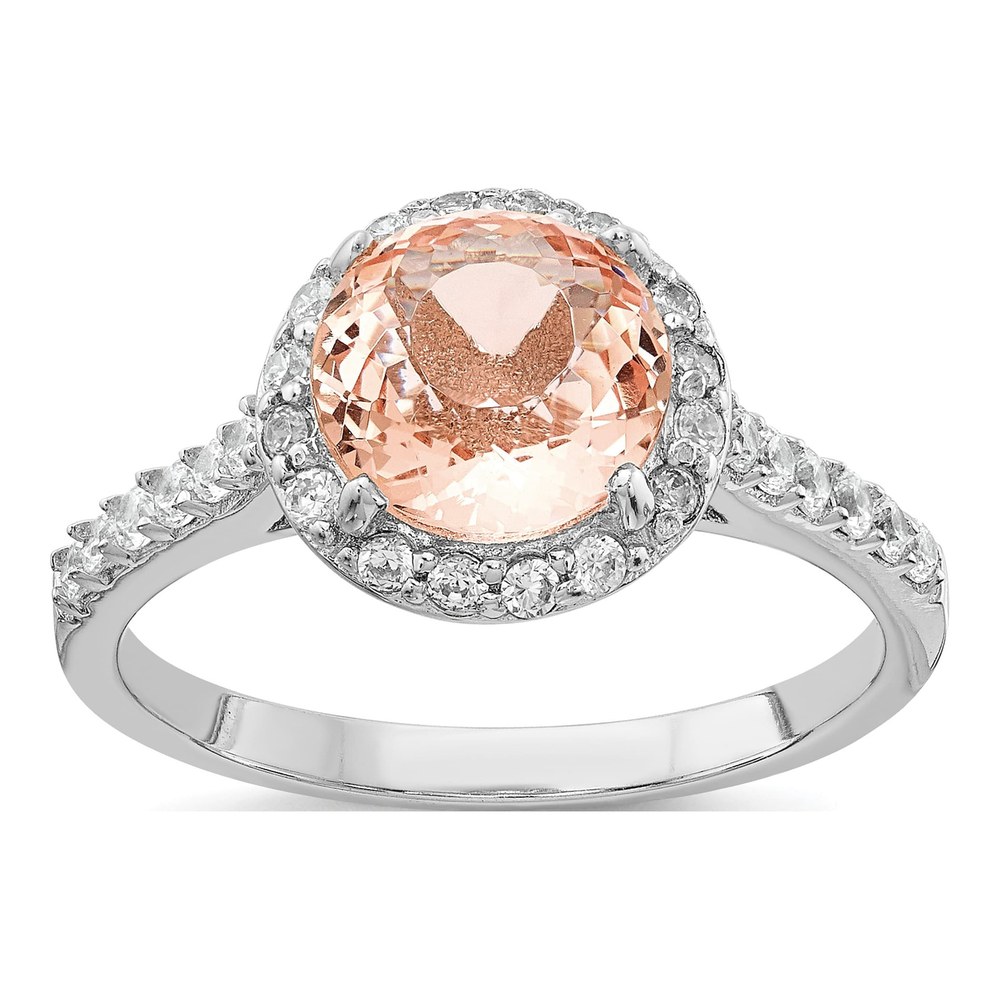 Sterling Silver CZ Halo Ring