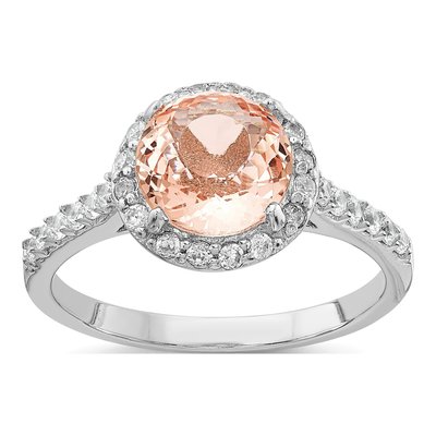 Sterling Silver CZ Halo Ring