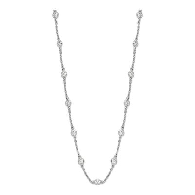 Sterling Silver CZ Station Necklace – view 3