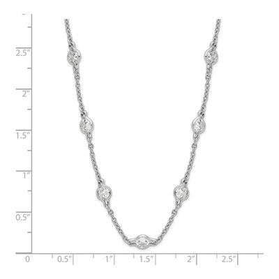 Sterling Silver CZ Station Necklace – view 4