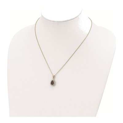 Gold-Plated Sterling Silver CZ Teardrop Pendant Necklace – view 3
