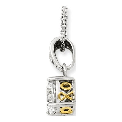 Sterling Silver CZ XO Pendant Necklace – view 4