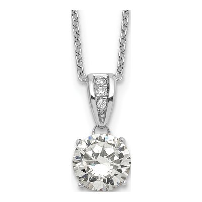 Sterling Silver CZ XO Pendant Necklace