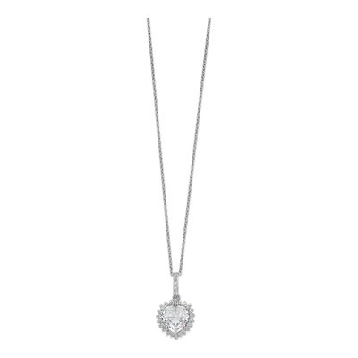 Sterling Silver CZ Heart Pendant Necklace – view 3