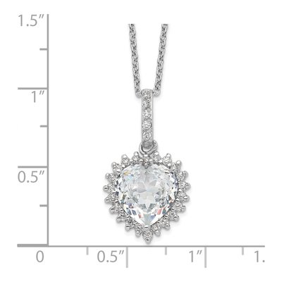 Sterling Silver CZ Heart Pendant Necklace – view 4