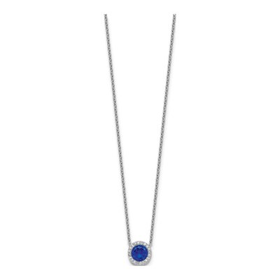 Sterling Silver CZ Halo Pendant Necklace – view 3