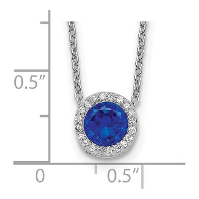 Sterling Silver CZ Halo Pendant Necklace – view 4