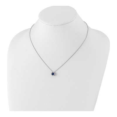 Sterling Silver CZ Halo Pendant Necklace – view 5
