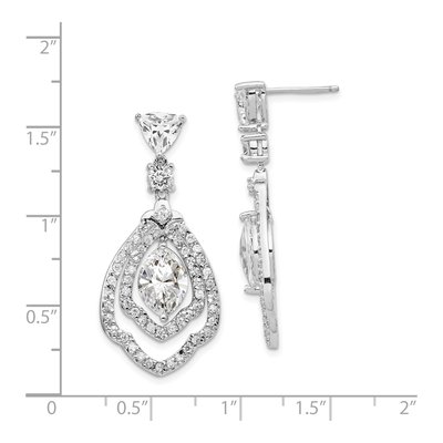 Sterling Silver CZ Dangle Earrings – view 5