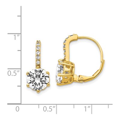 Gold-Plated Sterling Silver CZ Leverback Earrings – view 5