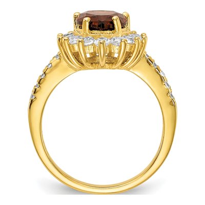 Gold-Plated Sterling Silver CZ Teardrop Ring – view 2