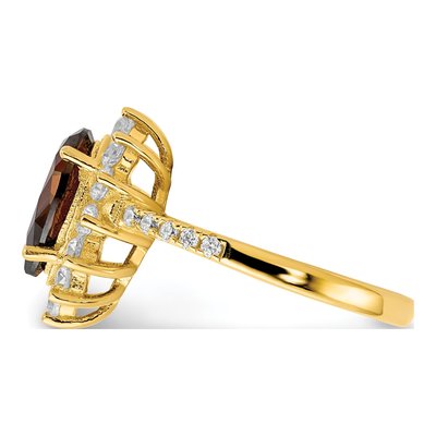 Gold-Plated Sterling Silver CZ Teardrop Ring – view 3