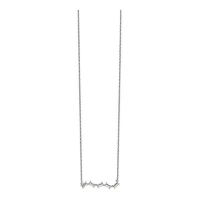 Sterling Silver CZ Bar Necklace – view 3