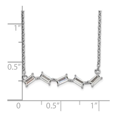 Sterling Silver CZ Bar Necklace – view 4