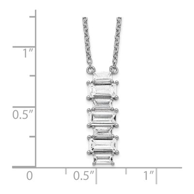 Sterling Silver CZ Vertical Bar Necklace – view 3