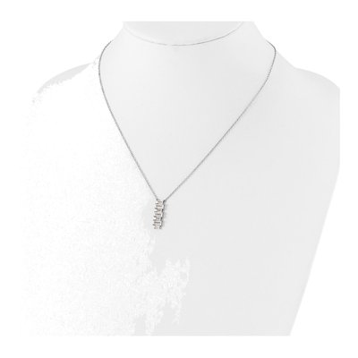 Sterling Silver CZ Vertical Bar Necklace – view 4
