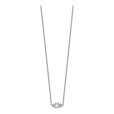 Sterling Silver CZ Bar Necklace – view 3