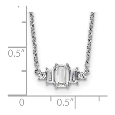 Sterling Silver CZ Bar Necklace – view 4