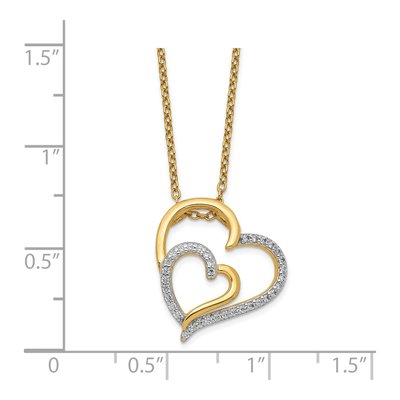 Gold-Plated Sterling Silver CZ Double Heart Pendant Necklace – view 5