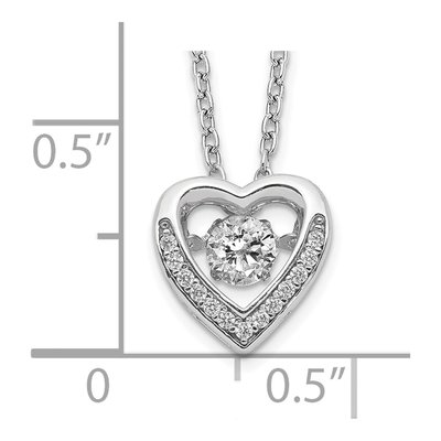 Sterling Silver CZ Heart Pendant Necklace – view 3
