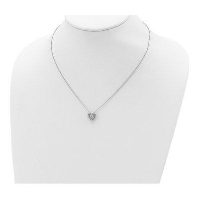 Sterling Silver CZ Heart Pendant Necklace – view 4