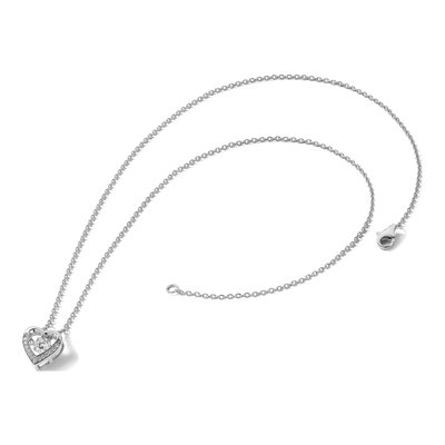 Sterling Silver CZ Heart Pendant Necklace – view 6